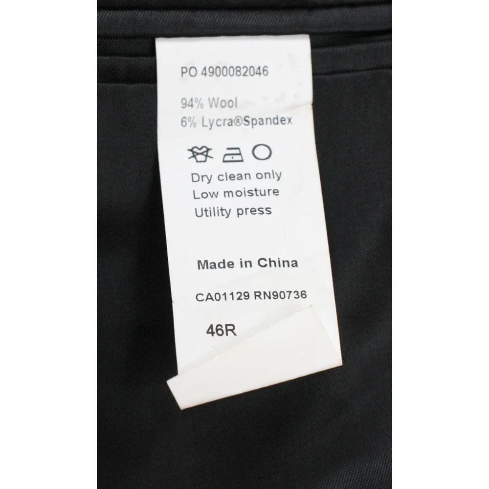 Calvin‎ Klein Blazer Mens Size 46R Gray Stretch Single Breasted Notch Lapel
